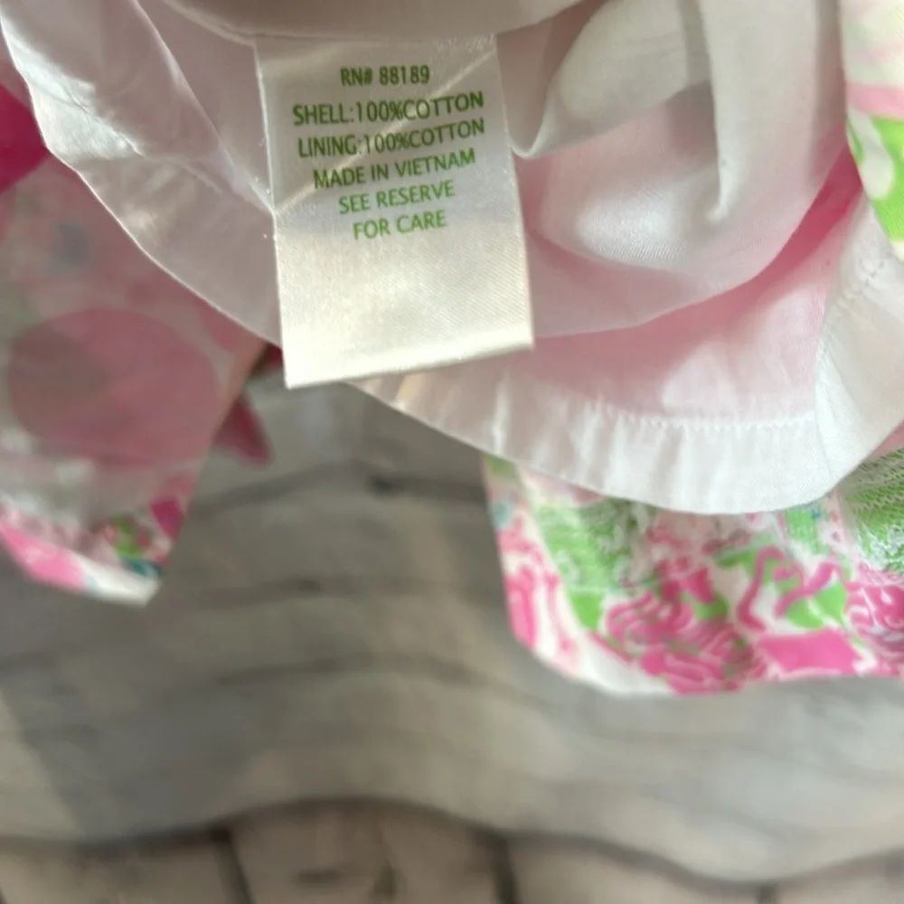 Lilly Pulitzer Pink Green Strapless Dress Size 4 Excellent Condition - Picture 9 of 9